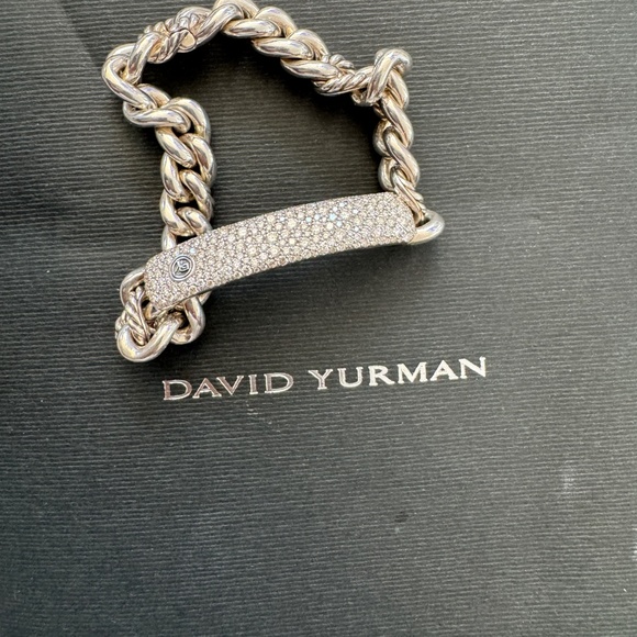 AUTHENTIC David Yurman Belmont Curb Link ID Bracelet w/Diamonds - Picture 4 of 9